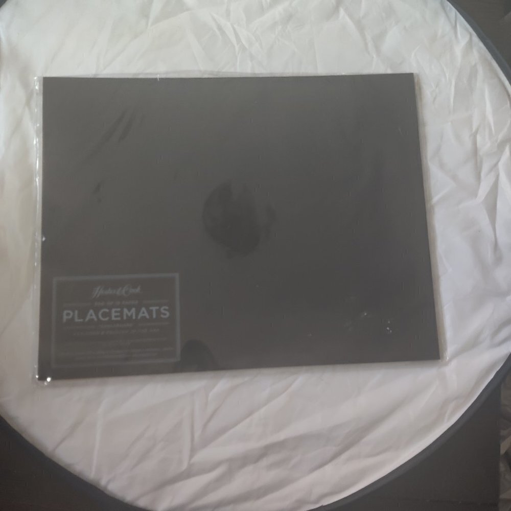 Placemats by Hester & Cook, chalkboard finish, set of 16, for art, menu, names.
